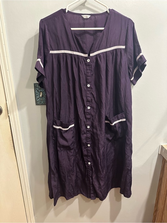 Ekouaer Other - Women’s Purple Button-Front Nightshirt Mumu